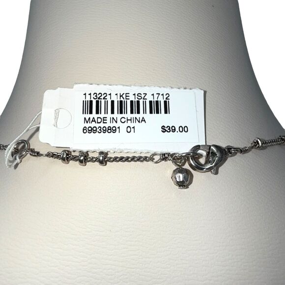 J. Jill Dragonfly Necklace Pendant Long Silver Tone Rhinestone Beads Adjustable - Picture 8 of 11